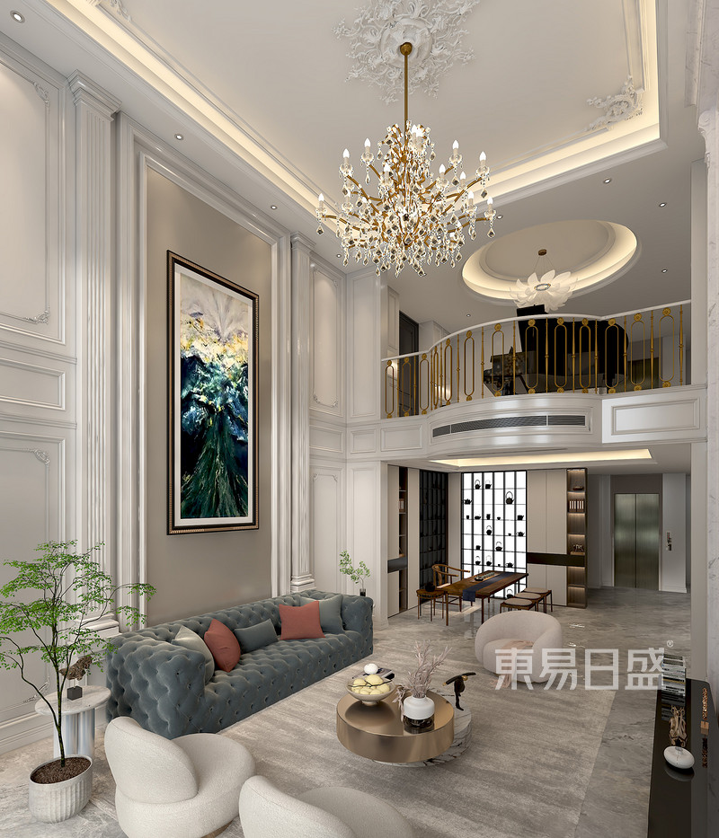 中洲琥珀屿620平别墅法式风格装修效果图