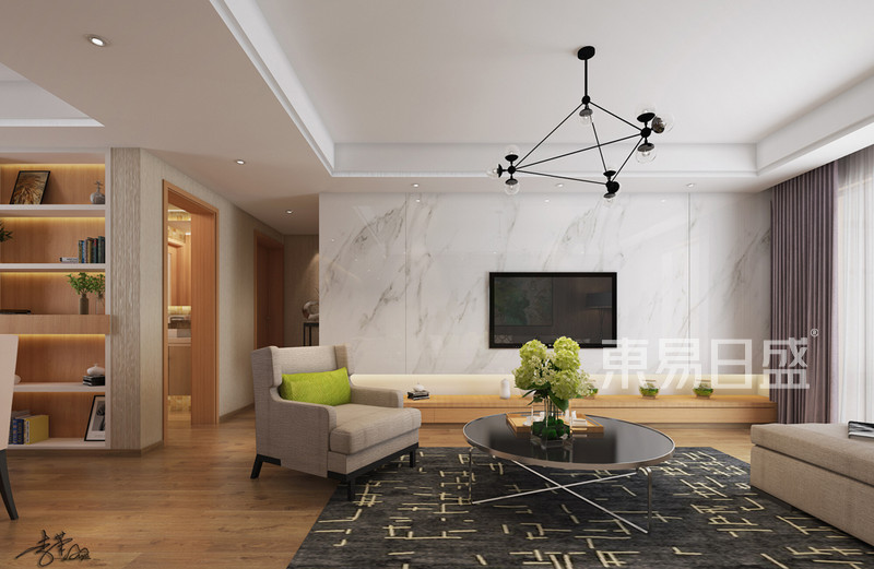 现代简约客厅使整个家居空间简洁大气