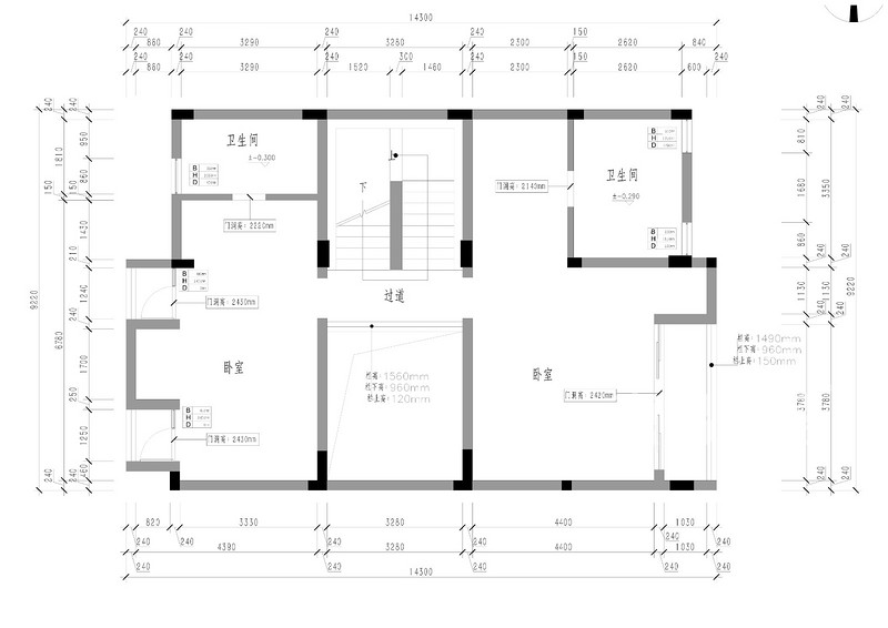 剑桥印象别墅-二层原始规划图