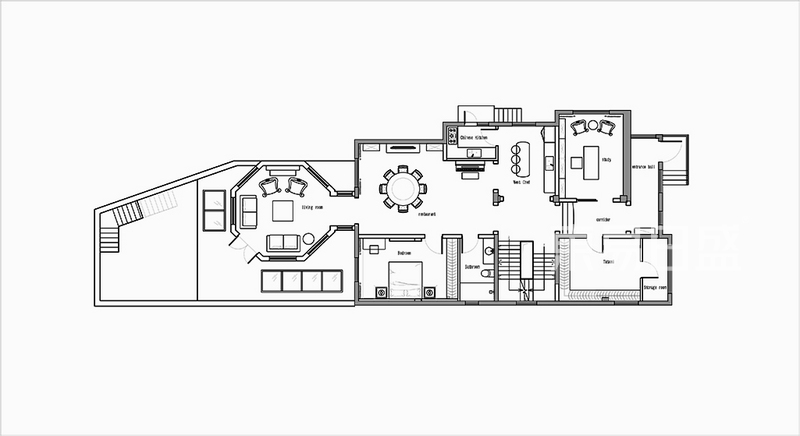 高尔夫别墅-法式-400平米户型解析