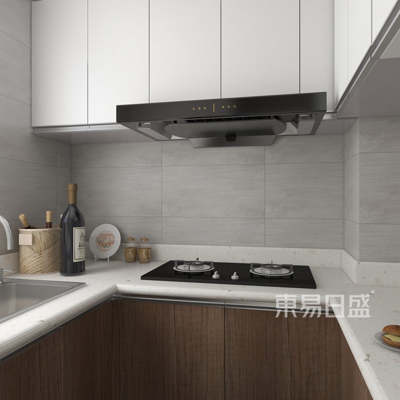 38平米现代极简一居室厨房装修设计