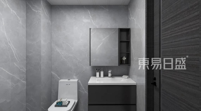 38平米现代极简一居室卫生间装修设计