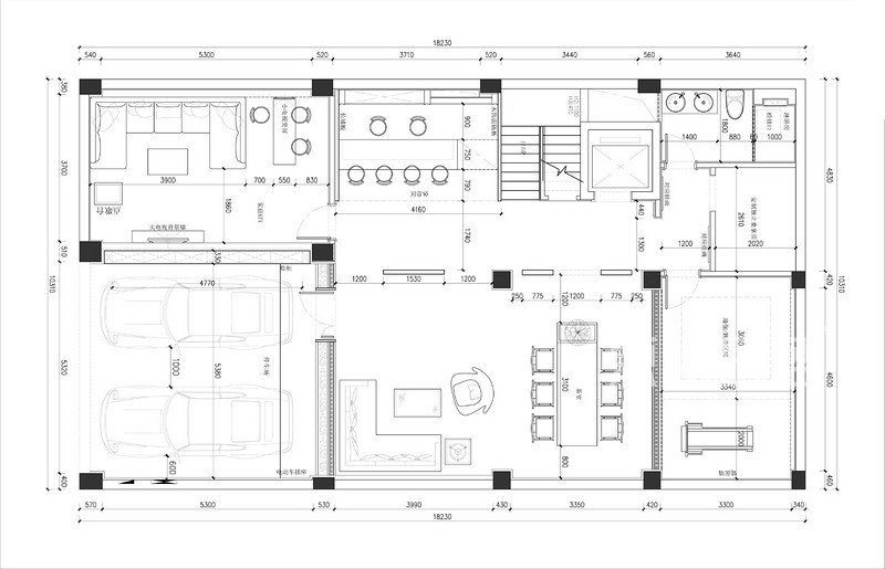 泰禾福州院子新房装修-550平米别墅轻奢新中式风格案例-10室3厅7卫户型解析-负二层