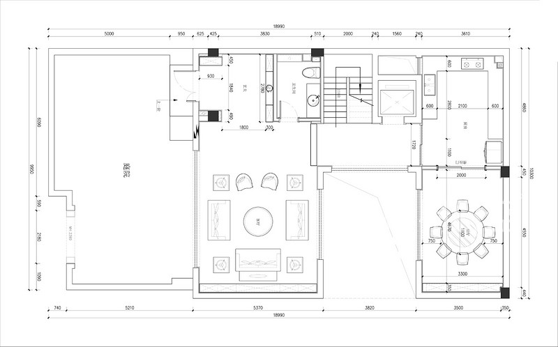 泰禾福州院子新房装修-550平米别墅轻奢新中式风格案例-10室3厅7卫户型解析-一层