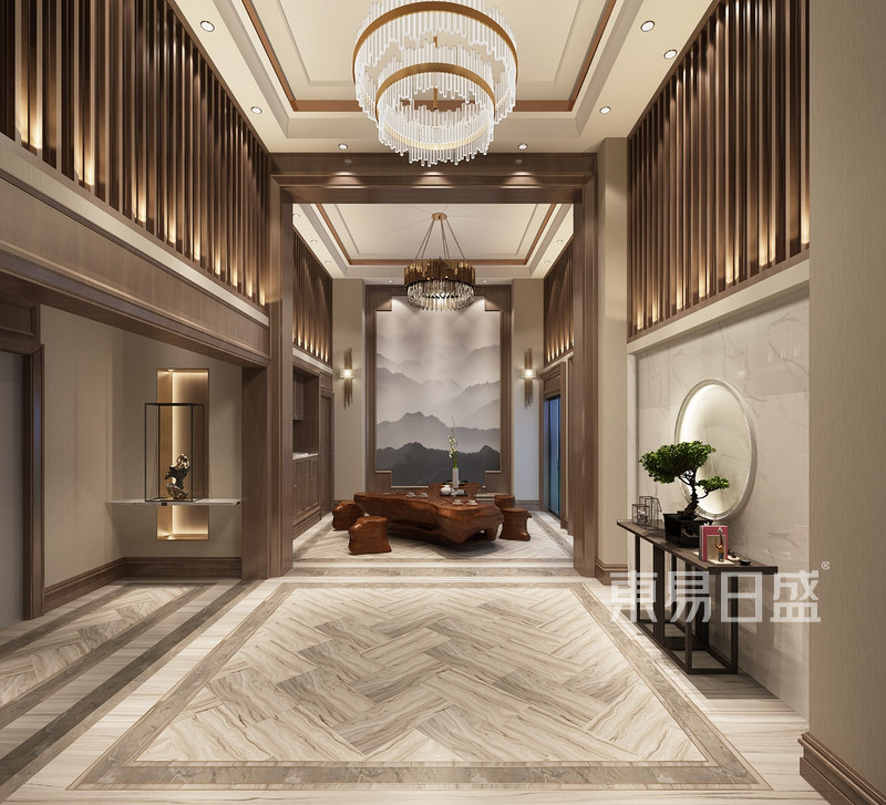 新中式风格-别墅地下室装修效果图