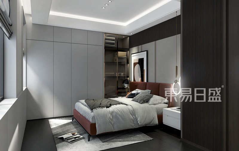 儿子房在色彩的应用上采用了白色和灰色既低调又优雅，带来卧室艺术气息，也更好的反映了热爱艺术的生活态度.jpg