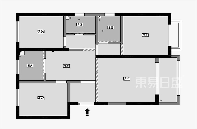 瑞南紫郡装修139平米现代简约三室两厅两卫装修效果图