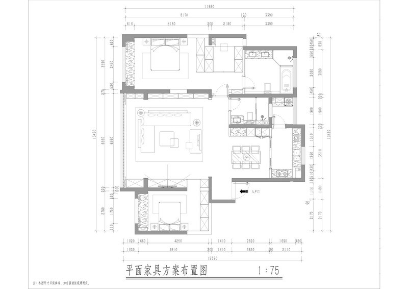 龙湖景粼天序 166㎡ 三室两厅装修设计 现代风格户型解析