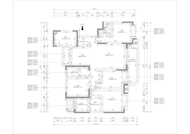 自然界·云宸158㎡ 三室两厅装修设计 现代风格户型解析