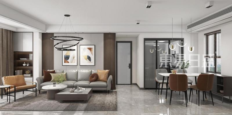 祥浦苑新房装修-105平米现代风格案例-3室2厅2卫户型解析
