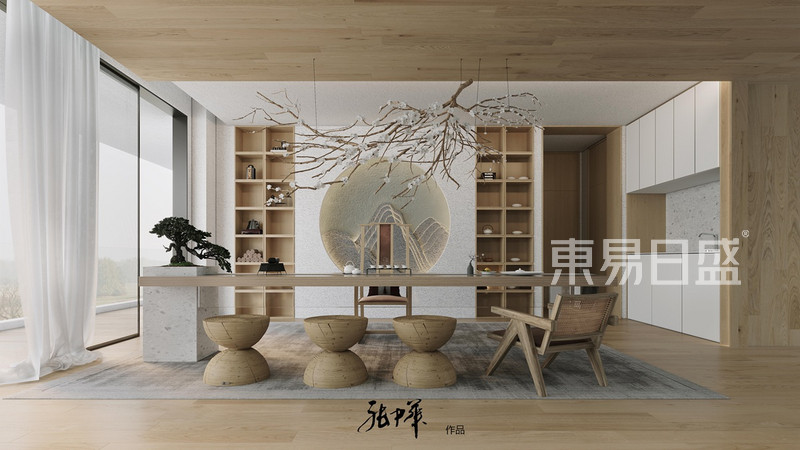 华侨城原岸-现代新中式-290平米复式装修茶室效果图