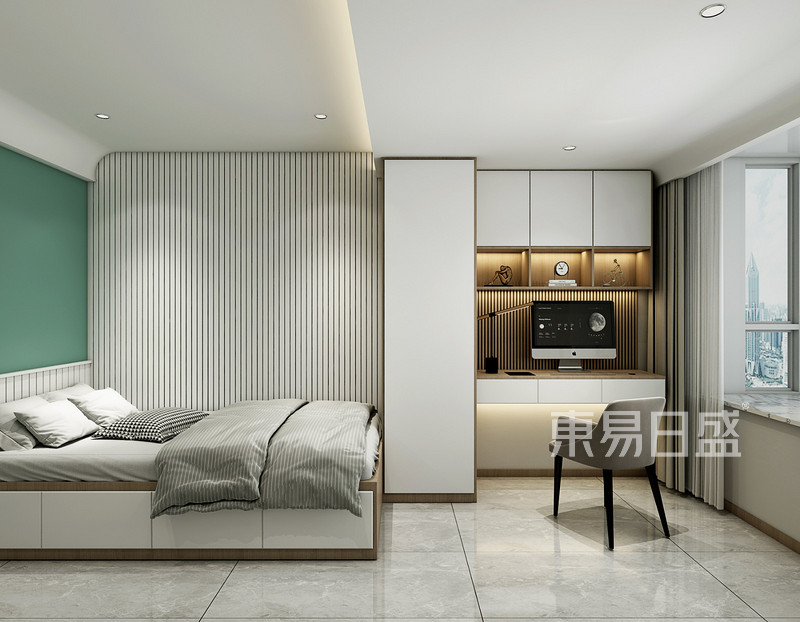 中信大厦 140平米 两居室装修现代轻奢风格装修户型解析