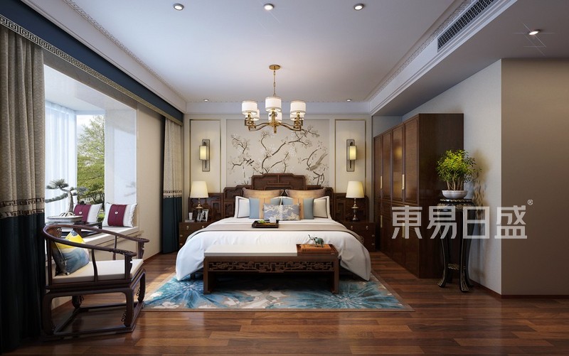 东区国际公寓-180平米-中式风格-装修效果图