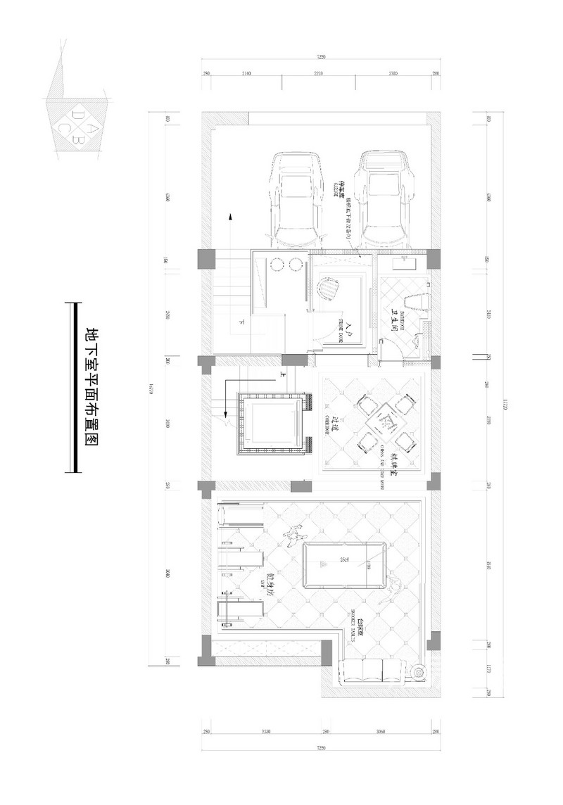 美林公馆排屋别墅-地下室平面布置图