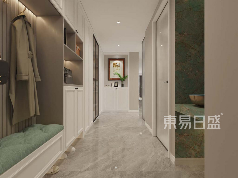 广泉家园-109平米平层-现代美式风格-玄关